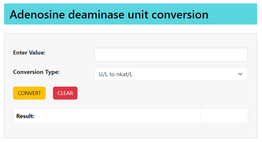 adenosine deaminase unit conversion