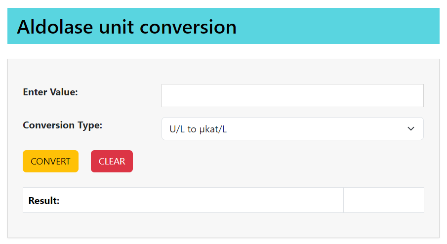 aldolase unit conversion